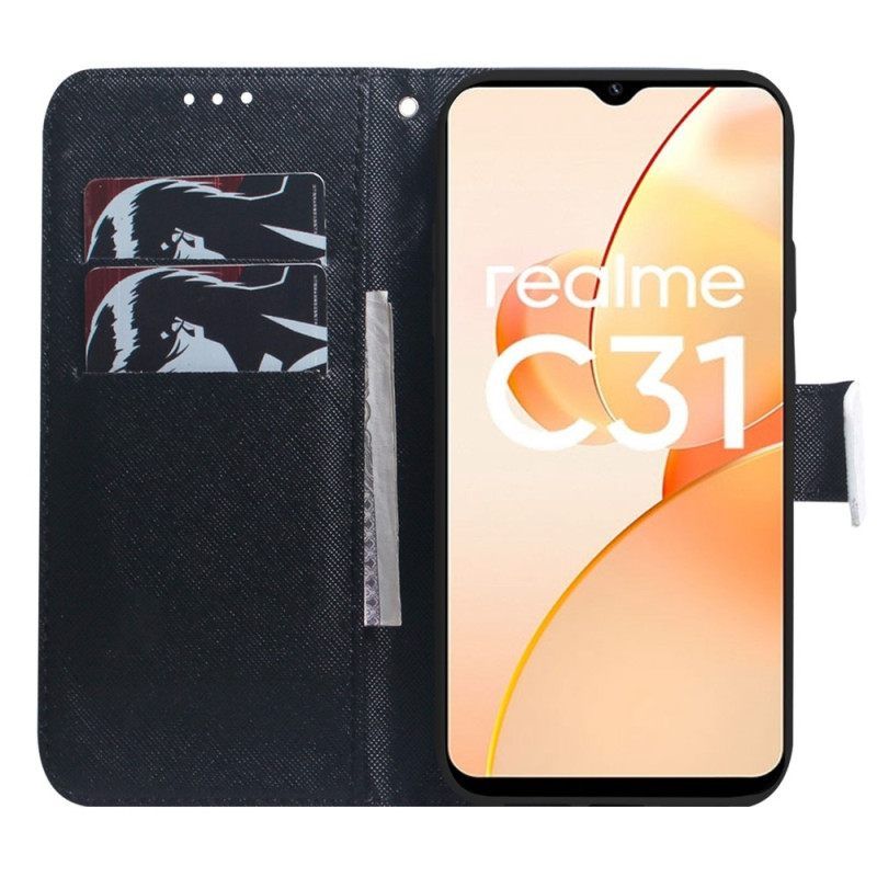 δερματινη θηκη Realme C35 Αρκτοειδές Ζώο Της Ασίας